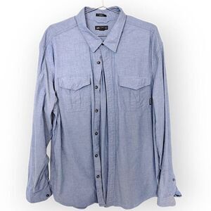 Eddie Bauer Mens Blue Oxford Long Sleeves Sz XL Classicore Preppy Long Sleeves‎